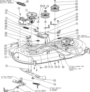 Deck Diagram and Parts List for XT1-LT46KH (13WPA1CT010)(2016) Cub Cadet Lawn Tractor